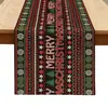 Suministros del Fabricante Atmósfera Festiva Navideña Bandera de Mesa Tela Elemento de Reno Papá Noel Material de Lino Ajedrez de Mesa