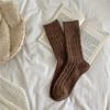 Calcetines de otoño e invierno 2023 para mujer, con patrón de cáñamo de hilo de puntos gruesos, de color sólido, hasta la pantorrilla, venta al por mayor