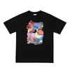 Camiseta de manga curta com estampa graffiti de alta qualidade da GALLERY DEPT, estilo rua, europeia e americana, modelagem solta, para casais, plus size