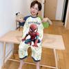 Pijama Infantil Macacão Meninos 2025 Novo Verão Fino Algodão Puro Manga Curta Roupa de Casa para Meninos para o Verão