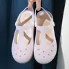 Nuevos zapatos de verano con agujeros estampados sandalias para mujer zapatos de gelatina sandalias ropa exterior para mujer sandalias de punta cerrada antideslizantes para mujer