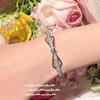 Pulsera de gema de azúcar de cubo de pétalos de luz chapada en oro rico oro de 18 quilates lazo pulsera de circón estrellado