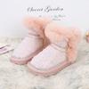 Botas de Nieve de Invierno para Niñas con Forro de Felpa, Zapatos Gruesos para Niños para Otoño e Invierno, Botas de Algodón Cálidas Antideslizantes de Princesa para Niñas