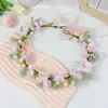 Diadema de Guirnalda de Hadas para Niñas Diadema de Cinta de Princesa del Bosque Tocado para Vestido de Dama de Honor Pasador de Estilo Festivo Tocado de Flores