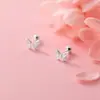 Unhas de Orelha Borboleta em Prata de Lei S925 Moda Feminina Simples Pequenas Unhas de Orelha com Rosca Unhas de Orelha com Fio Delicado Acessórios de Orelha
