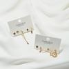Set Popular Transfronterizo de Pendientes de Circonita y Accesorios para Orejas, Pendientes de Luna de Moda y Exquisitos, Elegantes Pinzas para Orejas, Tachuelas para Cartílago de la Oreja para Mujeres