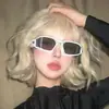 Peluca Wan Ning para mujer, pelo corto rizado, rubio platino, rizo de huevo, estilo coreano, ilumina la piel, uso diario, dulce dulce, estilo fresco, atmósfera, cobertura completa de la cabeza
