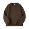 Sudadera de Vellón de Zorro Plateado Engrosada de 500G, Otoño e Invierno Cálida con Forro de Vellón Unisex Color Sólido Corte Holgado Cuello Redondo