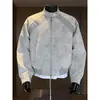 Chaqueta de aviador con cuello alto y tie-dye de otoño para hombre, marca elegante y moderna para hombres jóvenes, nueva chaqueta de cuero casual americana 2026 para hombre