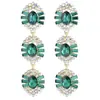 Brincos Longos de Strass Exquisitos de Alto Padrão Transfronteiriços para Mulheres, Brincos de Franja com Temperamento de Alto Padrão, Brincos de Liga Personalizados Super Brilhantes
