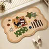 Alfombra de baño de tierra de diatomeas de dibujos animados, alfombra antideslizante para la entrada del baño, alfombra gruesa para el pie del lavabo del hogar