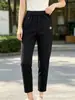 Pantalones de Algodón Lavado Difeiyang de Nueve Puntos/Cinco Puntos Algodón y Lino Casual Pantalones de Mamá Pantalones Cortos de Algodón para Pisar Puesto para Correr en el Jianghu