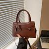 Bolso Cuadrado Pequeño de Mano con Lazo de Estilo Coreano a la Moda 2025 Primavera Nuevo Estilo Simple Estilo Extranjero Bolso de Hombro Bolso Cruzado