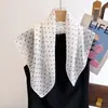 Bufanda de Seda Artística Pequeña Cuadrada para Mujer, Color Azul y Blanco Porcelana Liso Elegante, Estampado de Flor de Anacardo, Mezcla de Algodón y Lino, Para Primavera y Verano, Bufanda Cálida para Proteger el Cuello