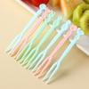 Juego de Tenedores para Fruta Palillo para Fruta Plástico Desechable de Dos Dientes Hogar Fruta Pastel Postre Tenedor para Snack Tenedor Pequeño