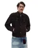 Jaqueta de Design de Emenda Americana Design de Camurça Sintética Bonita Outono Masculina e Feminina Solta Gola Reversível Cor Lisa Jaqueta de Trabalho