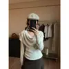 Conjunto de Dos Piezas con Chal de Cuello Drapeado Estilo Coreano de Moda y Elegante para Mujer, Estilo Perezoso Nicho de Principios de Otoño, Top Ajustado de Color Sólido Tendencia