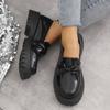 Mocasines de Gran Tamaño Transfronterizos para Mujer 2025 Primavera y Verano Nuevos Zapatos Mary Jane con Lazo de Charol Zapatos Casuales Venta al por Mayor