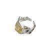 Anillo Personalizado Estilo Coreano de Cubo de Azúcar para Mujer, Anillo Abierto Geométrico en Forma de V de Moda Retro, Anillo para Dedo Índice Hip-Hop Dulce Fresco Lujo Ligero