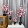 Árvore de Flor de Pera Simulada Árvore de Flor de Cerejeira Flor Falsa de Chão para Interior Planta Popular em Vaso Decoração para Casa Sala de Estar Enfeites de Mesa