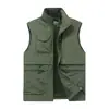 Chaleco outdoor transfronterizo para hombre, nuevo chaleco holgado multibolsillos para pesca, fotografía, ropa de trabajo, chaqueta chaleco casual para hombre