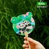 Abanico con diseño de panda AR, recuerdo turístico de Sichuan, tarjeta de viaje de la ciudad, abanico con diseño de panda de flores y Ye Qizi Meng Lan