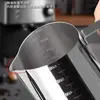 Jarra para Latte Art em Aço Inoxidável Transfronteiriça com Escala, Bico Afiado, Jarra para Espumar Leite, Copo de Latte Comercial com Alça de Aço