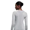 Nueva Camiseta Deportiva de Manga Larga Transpirable Ajustada para Mujer, Manga Larga, Cuello Redondo, Top para Correr y Fitness