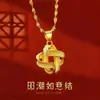 Nuevo Collar de Nudo Ruyi de Cobre Chapado en Oro Vietnamita, Collar Artístico Estilo Retro, Venta al por Mayor de Fabricantes de Comercio Electrónico en Vivo