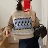 Suéter de tricô retrô de pinguim estilo coreano, colete de tricô jacquard para mulheres, emagrecedor, macio e aconchegante, colete de tricô sem mangas para camadas para mulheres