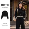 Nuevo conjunto de punto trenzado para mujer, otoño/invierno, con capucha, corte holgado, moderno y casual, de importación