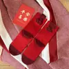 Meias Vermelhas para o Ano de Nascimento, Unissex, Outono e Inverno, Meia-Calça, Celebração de Casamento, Riqueza e Prosperidade, Texto Criativo 3D, Meias de Ano Novo