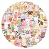 Linda Chica Oso Coreana Ins Personaje de Dibujos Animados Pegatinas para Libreta Papelería Maleta Pegatinas para Notas Libreta