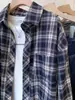 Camisa de Xadrez Retrô Jaqueta Feminina Outono 2025 Manga Longa Estilo Preguiçoso Masculino Camisa Cardigã Casual Top