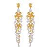 Pendientes de Lujo Ligero con Sentido de Alta Gama Exagerados de Industria Pesada para Mujer Combinación con Vestido Modificación Facial Moda Pendientes Largos de Flor Colgante