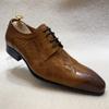 Novos Sapatos Derby Masculinos para Vestir Negócios Couro Shoes Couro de Vaca Crocodilo Embutido Bico Apontado Sapatos Masculinos Resistente ao Desgaste Borracha Sola Grande