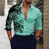 Camisa de Manga Larga de Moda Tendencia Estampado Digital 3D Nueva Primavera y Otoño Transfronteriza Aliexpress Fuente de Fábrica Estilo Coreano Corte Delgado