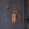 Talla en Madera de Haya de los Doce Signos del Zodíaco, Gato de la Suerte, Colgante Llavero de Gato Lindo, Colgante para Bolso con Borla, Llavero, Lindo Artículo Coleccionable