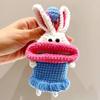 Bolsa para Llaves de Coche Lindo Dibujo Animado Hecho a Mano Lana Tejida Suministros para Coche Colgante Estuche Protector para Llaves Bolsa de Almacenamiento para Mujeres