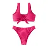 Nuevo Bikini Atado Sexy para Baño de Aguas Termales 2026 para Mujer, Estilo Europeo y Americano, Push-Up para Bustos Pequeños, Traje de Baño de Playa