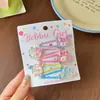 Pinzas para el pelo de niños de colores dulces, estilo japonés y coreano, con flores de dibujos animados de colores, pinzas para flequillo lateral para niñas y pasadores para bebés, accesorios para el pelo