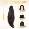 Tranças para Peruca de Meninas, Rabos de Cavalo com Presilha, Rabos de Cavalo Femininos Altos, Cabelo Artificial, Perucas em Camadas Levemente Enroladas, Tranças e Rabos de Cavalo