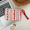 Monedero acolchado de algodón para mujer, minibolso portátil de viaje rojo, para guardar artículos diversos y tarjetas, 2025