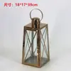 Lampião de Vento Estilo Europeu Suporte de Vela de Aço Inoxidável Lanterna de Vidro Dourada Lâmpada à Prova de Vento Lâmpada de Manteiga para Exterior Ornamento de Decoração
