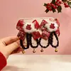 Grampo de Cabelo Laço Estilo Chinês de Ano Novo para Meninas, Acessório de Cabelo Festivo com Borla Infantil, Presilha de Cabelo Estilo Antigo, Adorno de Cabeça para o Ano Novo