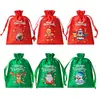 Nueva bolsa de satén con cordón navideña transfronteriza, bolsa colorida de caramelos para niños para regalos de fiesta de Navidad