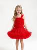 Vestido Tutu com Suspensório Céu Estrelado para Meninas Vestido Princesa Fantasia de Performance Saia Tutu Vestido Formal Infantil Estilo Europeu e Americano Vestido de Tule Moderno