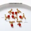 Alta Retención de Color Chapado en Cobre 24K Oro Real Accesorios de Ágata Roja Piezas para Joyería DIY Calabaza de Loto Productos Semi-Terminados Venta Directa de Fábrica