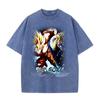 Camiseta de Manga Corta con Estampado Digital Periférico de Anime Dragon Ball Verano Casual Suelta Combinable para Hombre y Mujer Top Bidimensional