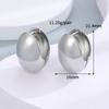 Pendientes de bola ovalada de metal liso con cáscara de huevo dorada, diseño europeo y americano de nicho para otoño e invierno, de moda en internet con mujeres